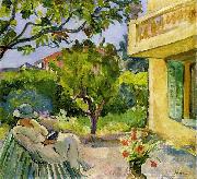 Lebasque, Henri Madame Lebasque Reading in the Garden Spain oil painting artist